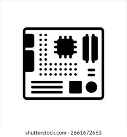 Vector black icon for motherboard