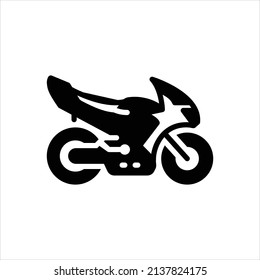 Icono negro vector para motocicleta