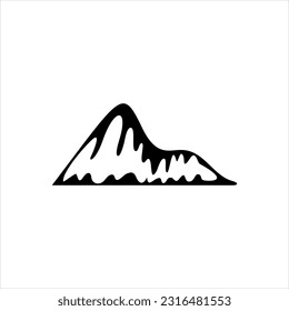 Vector black icon for mountaintop