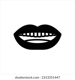 Vector black icon for mouth