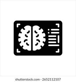 Icono negro del Vector para la resonancia magnética del cerebro