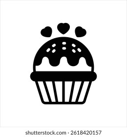 Ícone preto vetorial para muffin
