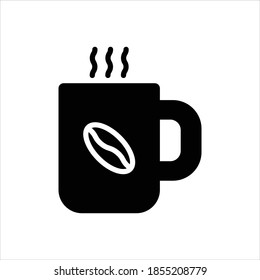 Vector black icon for mug