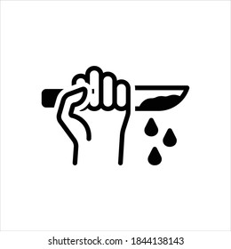Icono negro vector para asesinato