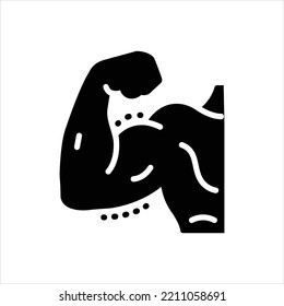 Vector black icon for muscle