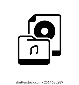 Ícone de vetor preto para arquivo de música