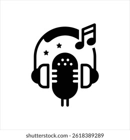Vector negro icono para musical