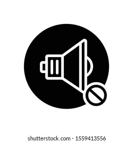 Vector black icon for mute