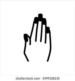 Vector black icon for nail