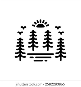 Vector black icon for natural