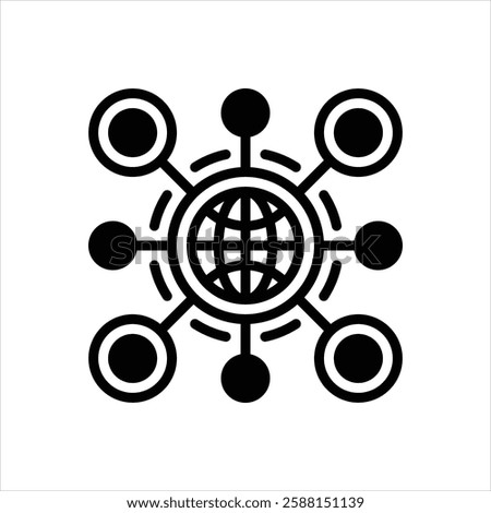 Vector black icon for network building