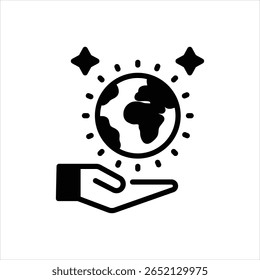 Schwarzes Vektorsymbol für die neue Welt