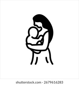 Vector black icon for newborn care
