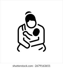 Vector black icon for newborn nurturing