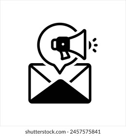 Vector black icon for newsletter