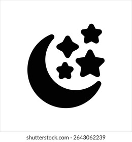 Ícone preto vetorial para a noite