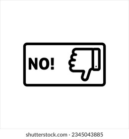 Vector black icon for no, bad