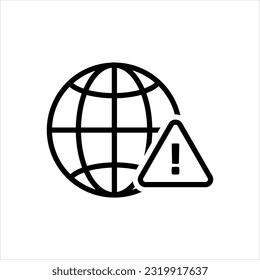 Vector black icon for no internet