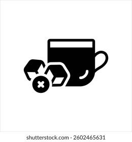 Vector black icon for no sugar