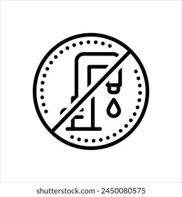 Vector black icon for no water