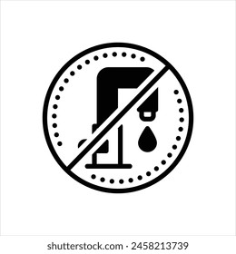 Vector black icon for no water