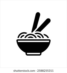 Vector black icon for noodles