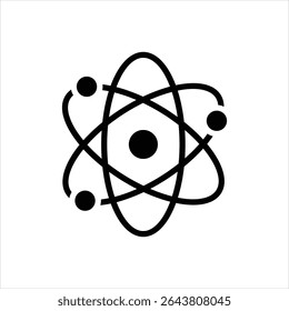 Vector black icon for nuclear chemistry