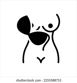 Vector black icon for nudist