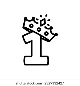 Icono negro vector para el número 1 