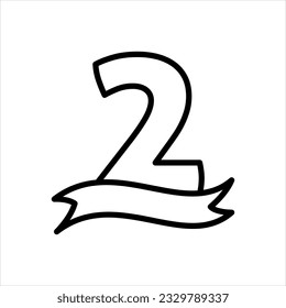 Vector black icon for number 2