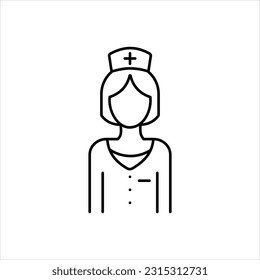 Vector black icon for nurse