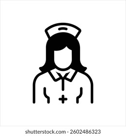 Vector black icon for nurse
