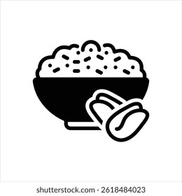 Vector black icon for oats