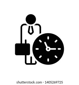 Vector black icon for  office clock