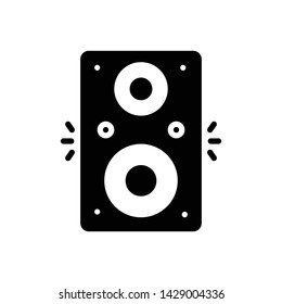Vector black icon for old speaker