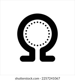 Icono negro vector para omega