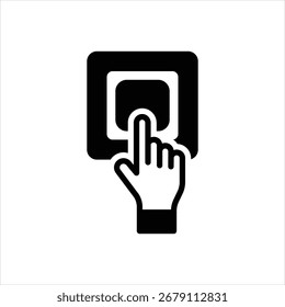 Icono negro del Vector para un Hacer clic