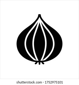 Vector black icon for onion