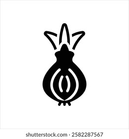 Vector black icon for onion