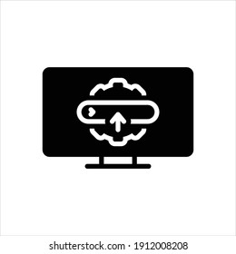 Vektorschwarzes Symbol für Online
