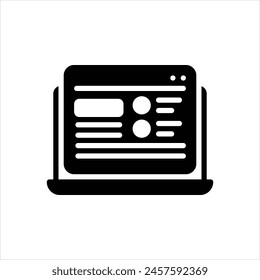 Vector black icon for online