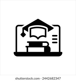 Vector black icon for online course
