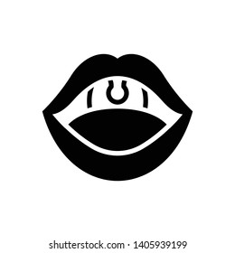 Vector Black Icon Open Mouth Stock Vector (Royalty Free) 1405939199 ...