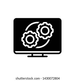 Vector black icon for operation process