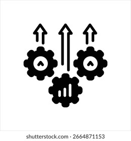 Icono negro de Vector para la excelencia operacional