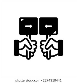 Vector black icon for opposed