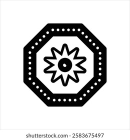 Vector black icon for optical radiation