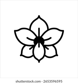Ícone preto vetorial para orquídea