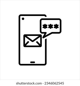 Vector black icon for otp