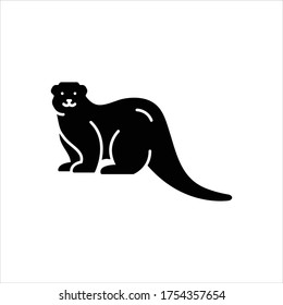 Vector black icon for otter